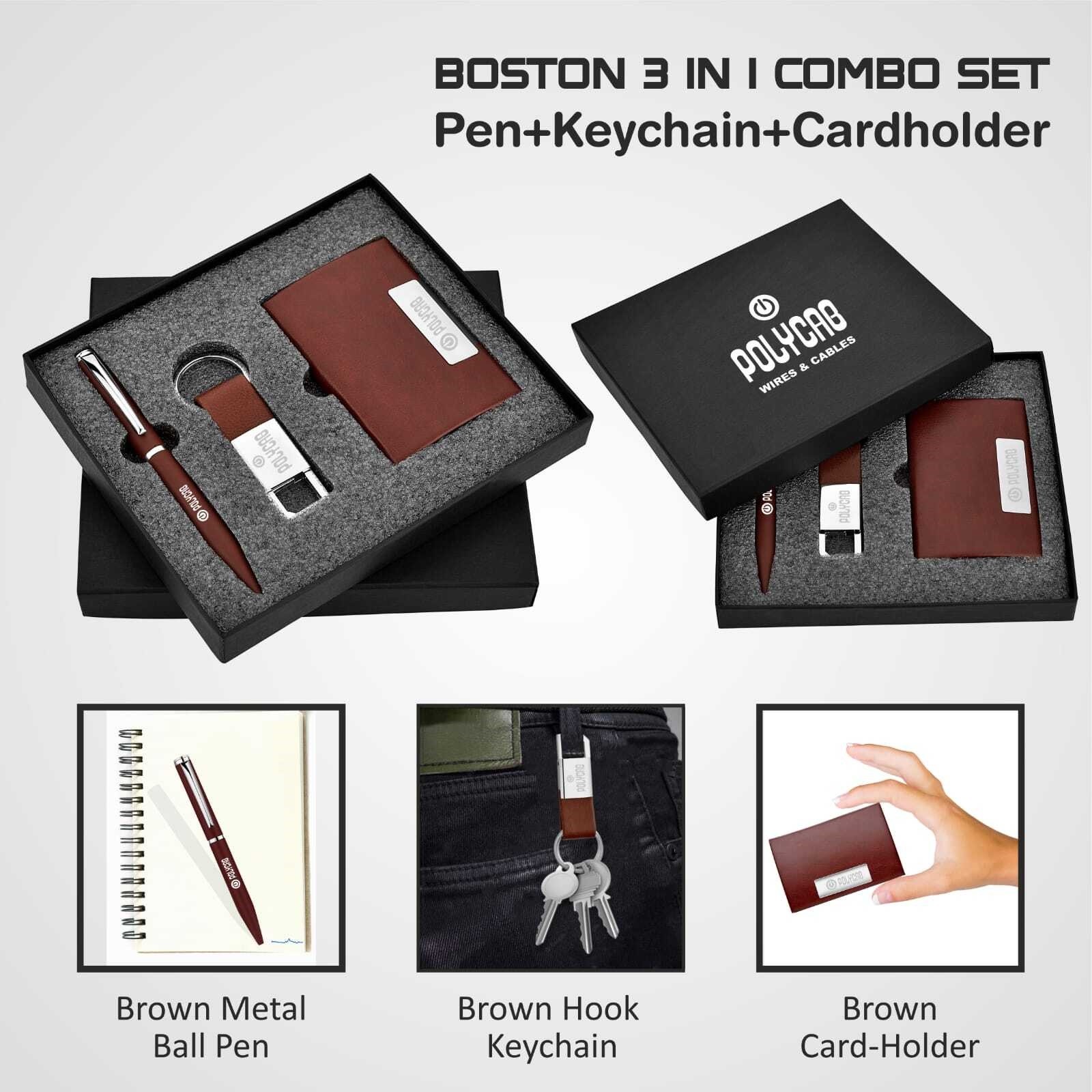 3in 1 Set : Pen, Keychain, Cardholder.